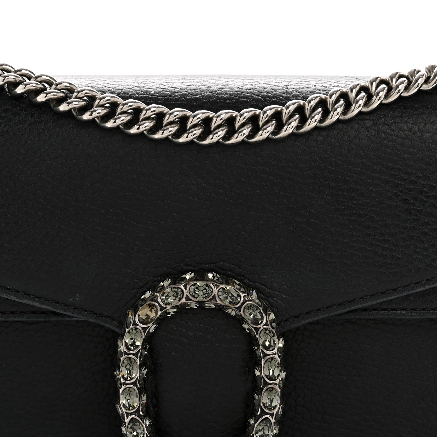 Pebbled Calfskin Small Dionysus Shoulder Bag Black