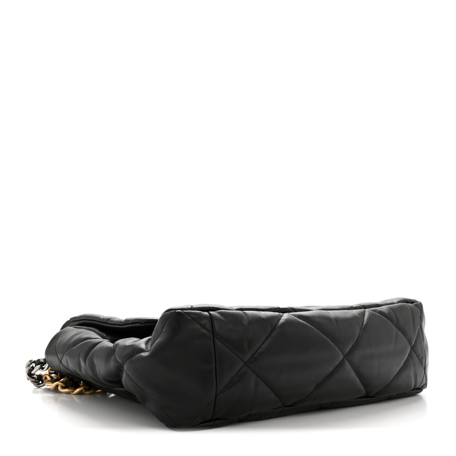 Goatskin Quilted Maxi Chanel 19 Flap Black