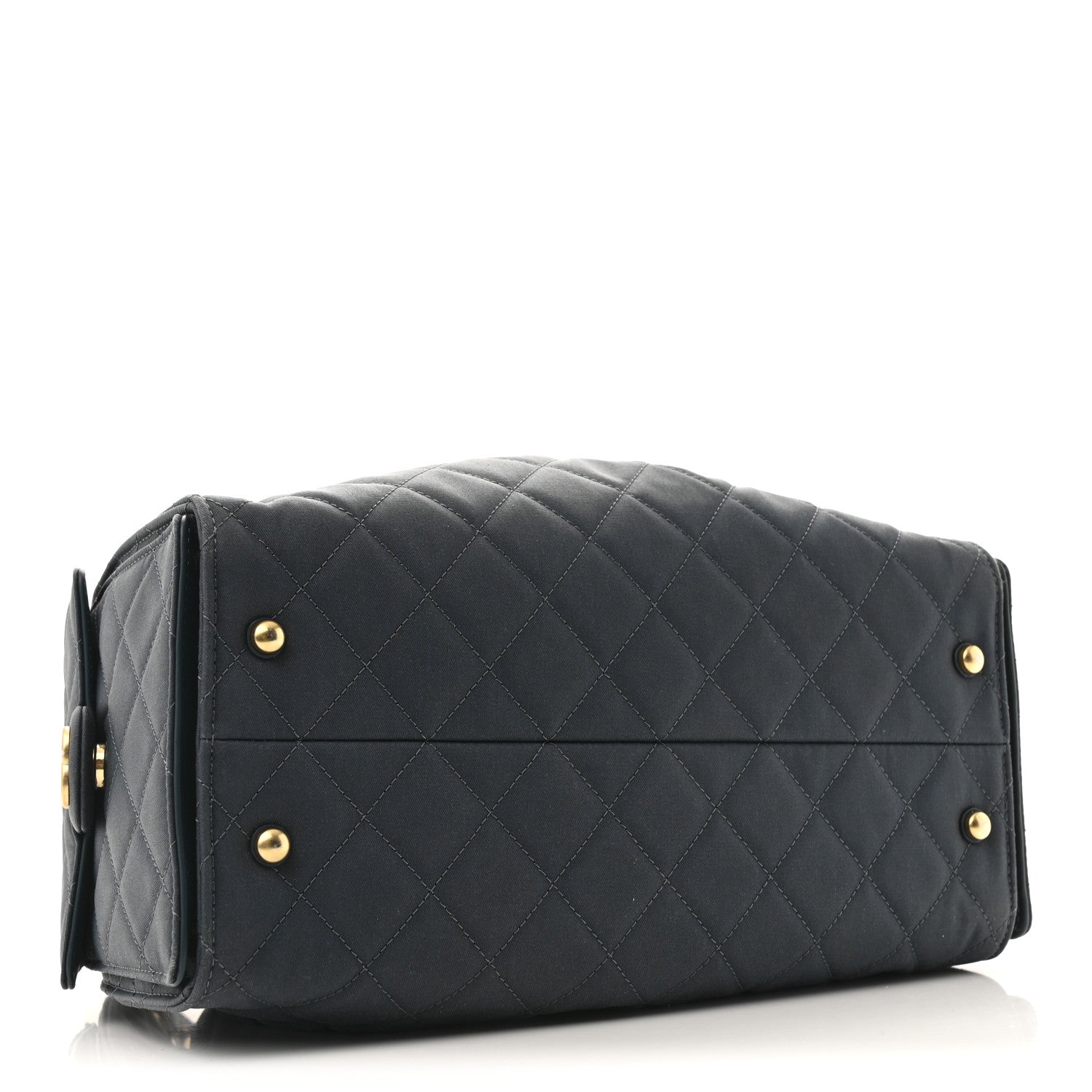Canvas Quilted Medium Chanel 25 Handbag Dark Blue