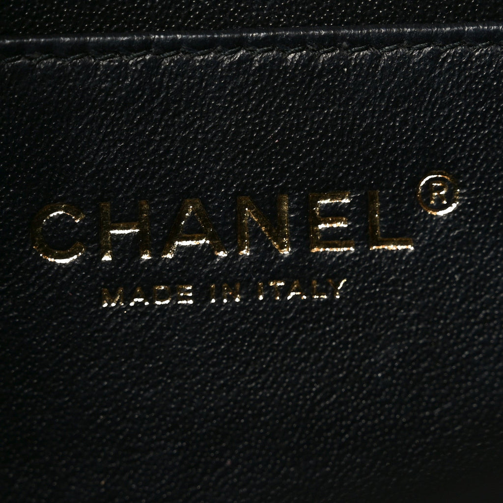 Lambskin Quilted Mini Rectangular Flap Black