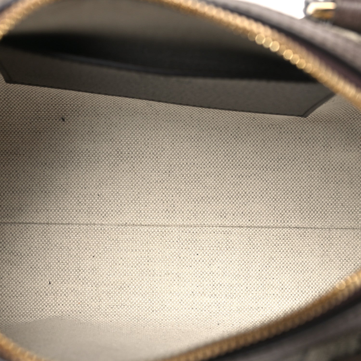 GG Supreme Monogram Textured Dollar Calfskin Web Mini Ophidia Top Handle Bowler Bag Beige Ebony New Acero