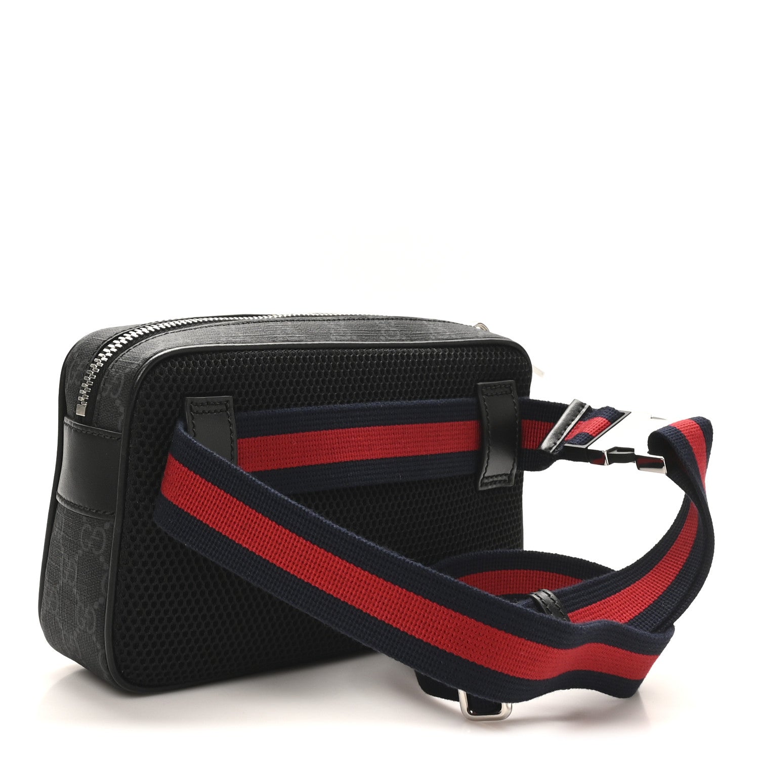 Soft GG Supreme Monogram Web Belt Bag Black Grey