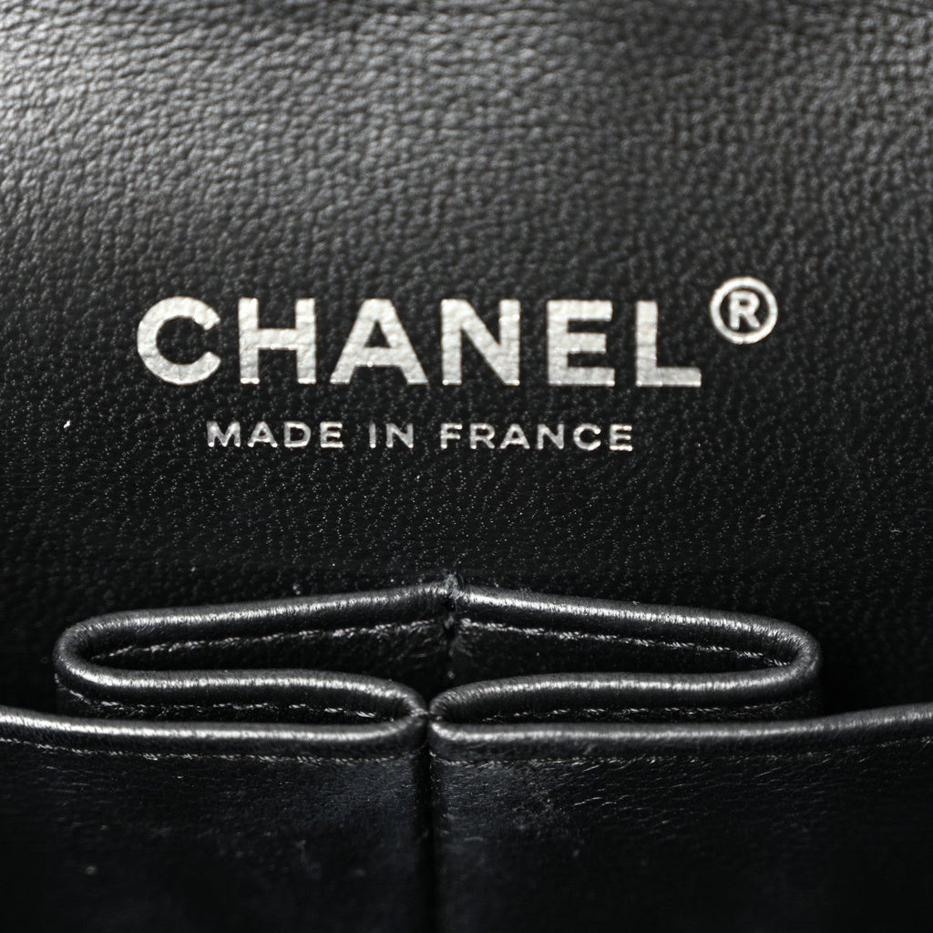 Lambskin Quilted Medium Double Flap So Black