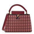 Calfskin Woven Capucines PM Black Red