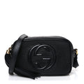 Pebbled Calfskin Small Soho Disco Bag Black