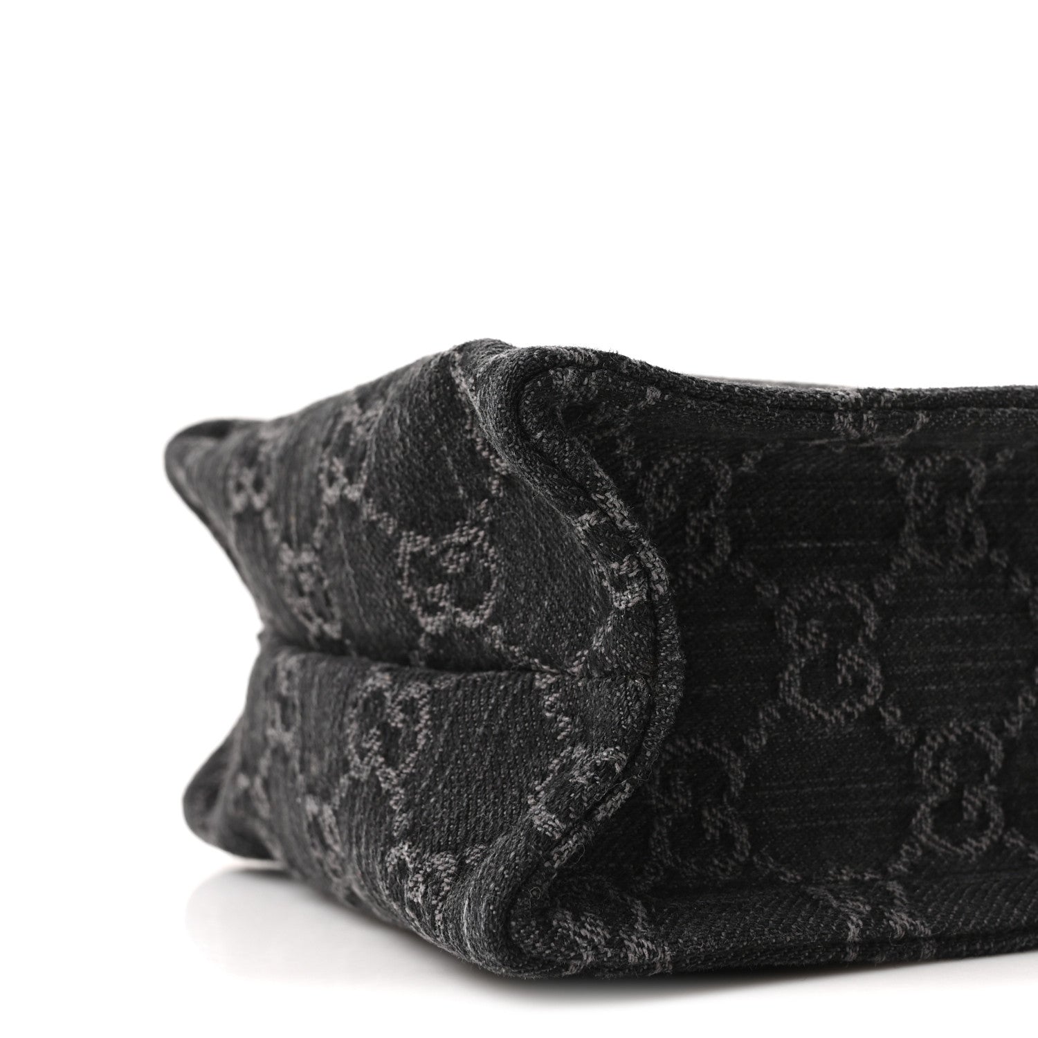 Denim GG Monogram Calfskin Mini Ophidia Tote Bag Black