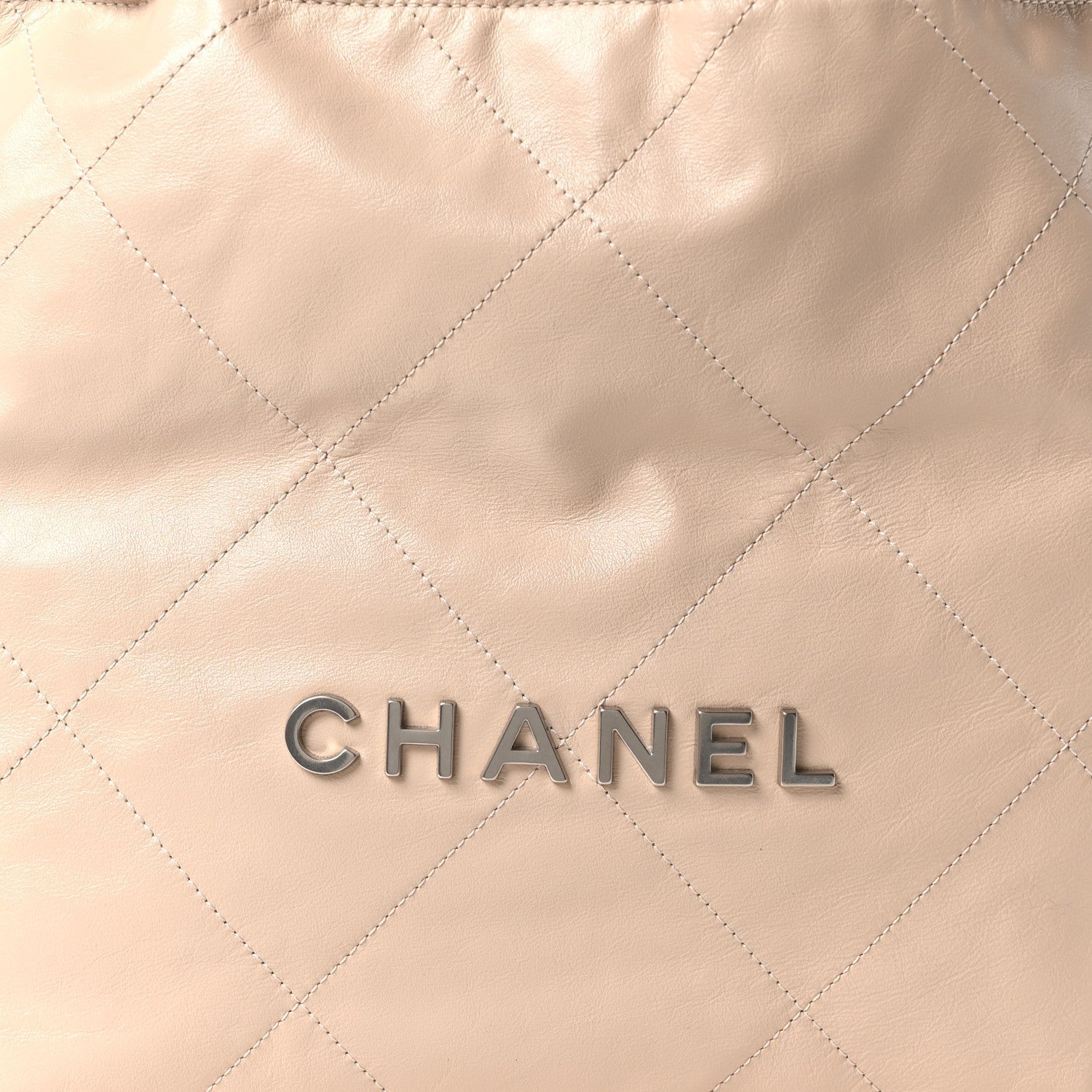 Shiny Calfskin Quilted Small Chanel 22 Ecru
