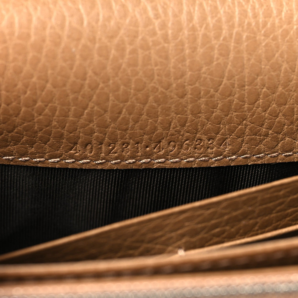 Dollar Calfskin Crystal Mini Dionysus Chain Wallet Natural Tan Black Diamond