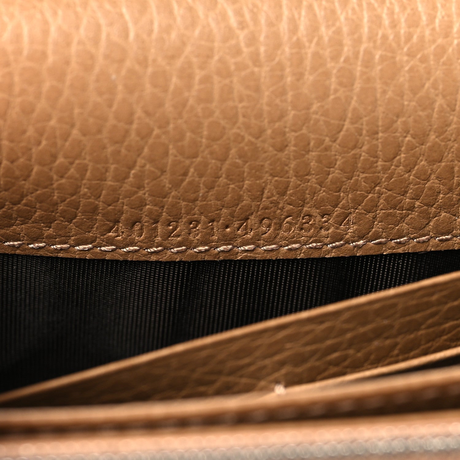 Dollar Calfskin Crystal Mini Dionysus Chain Wallet Natural Tan Black Diamond