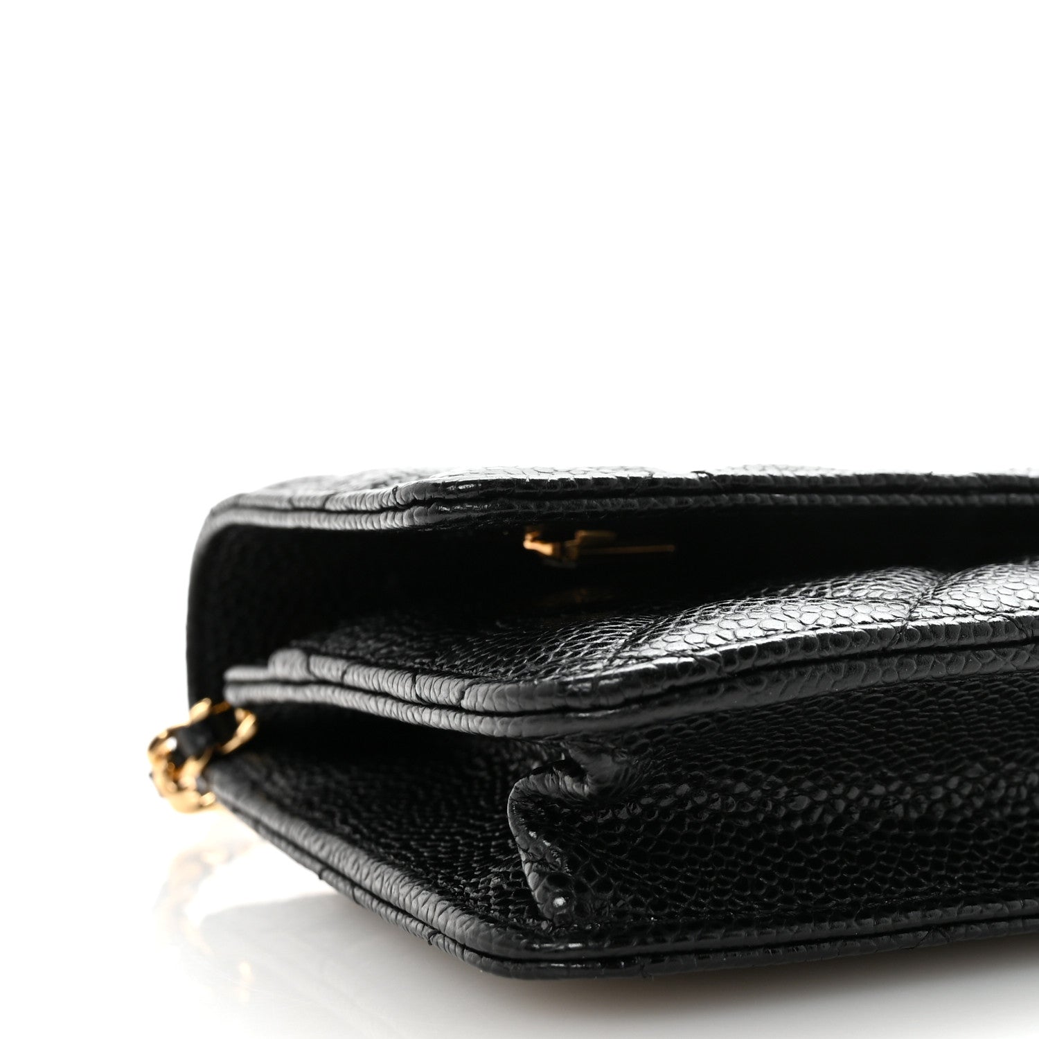 Caviar Quilted Wallet on Chain WOC Black