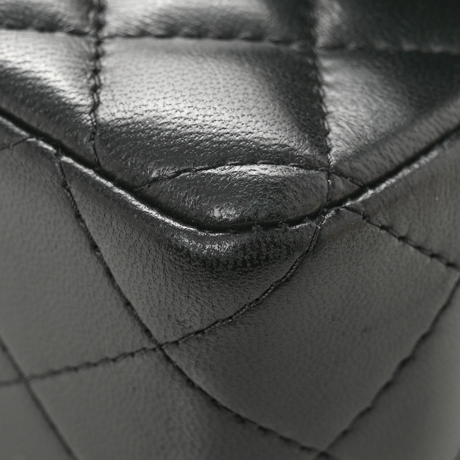 Lambskin Quilted Mini Rectangular Flap Black