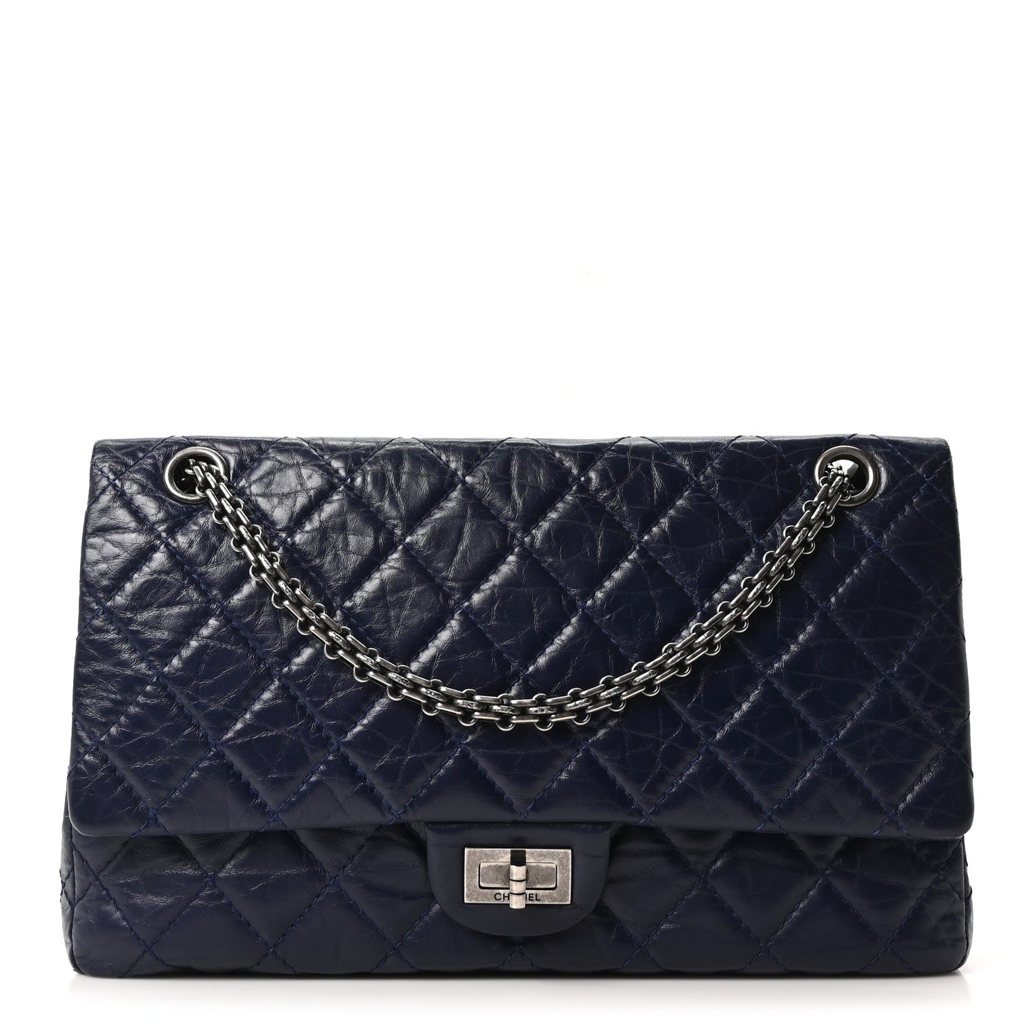 Aged Calfskin Quilted 2.55 Reissue 226 Flap Dark Blue