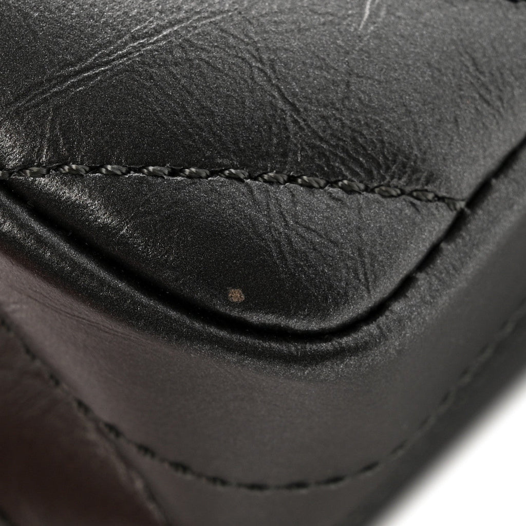Metallic Aged Calfskin Chevron Quilted 2.55 Reissue Mini Flap Grey