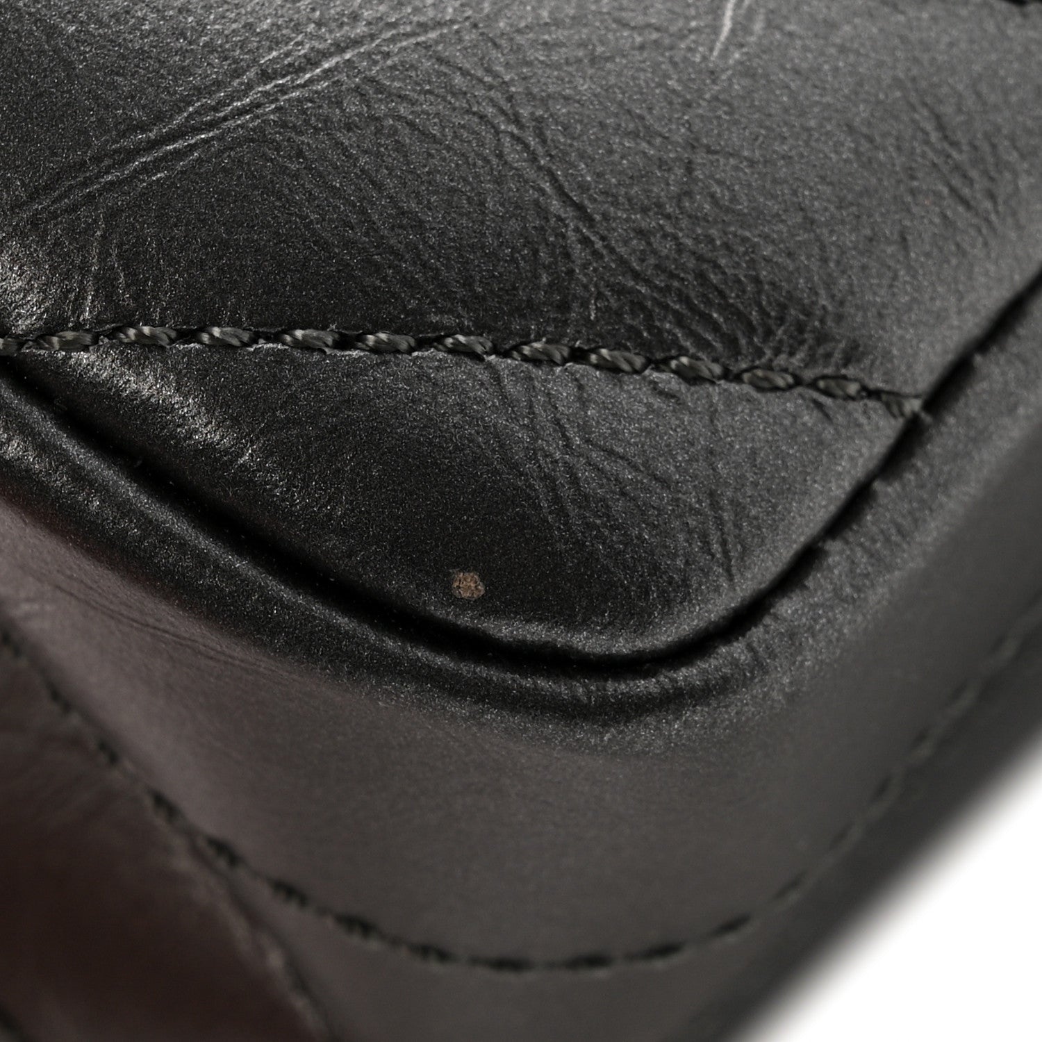 Metallic Aged Calfskin Chevron Quilted 2.55 Reissue Mini Flap Grey