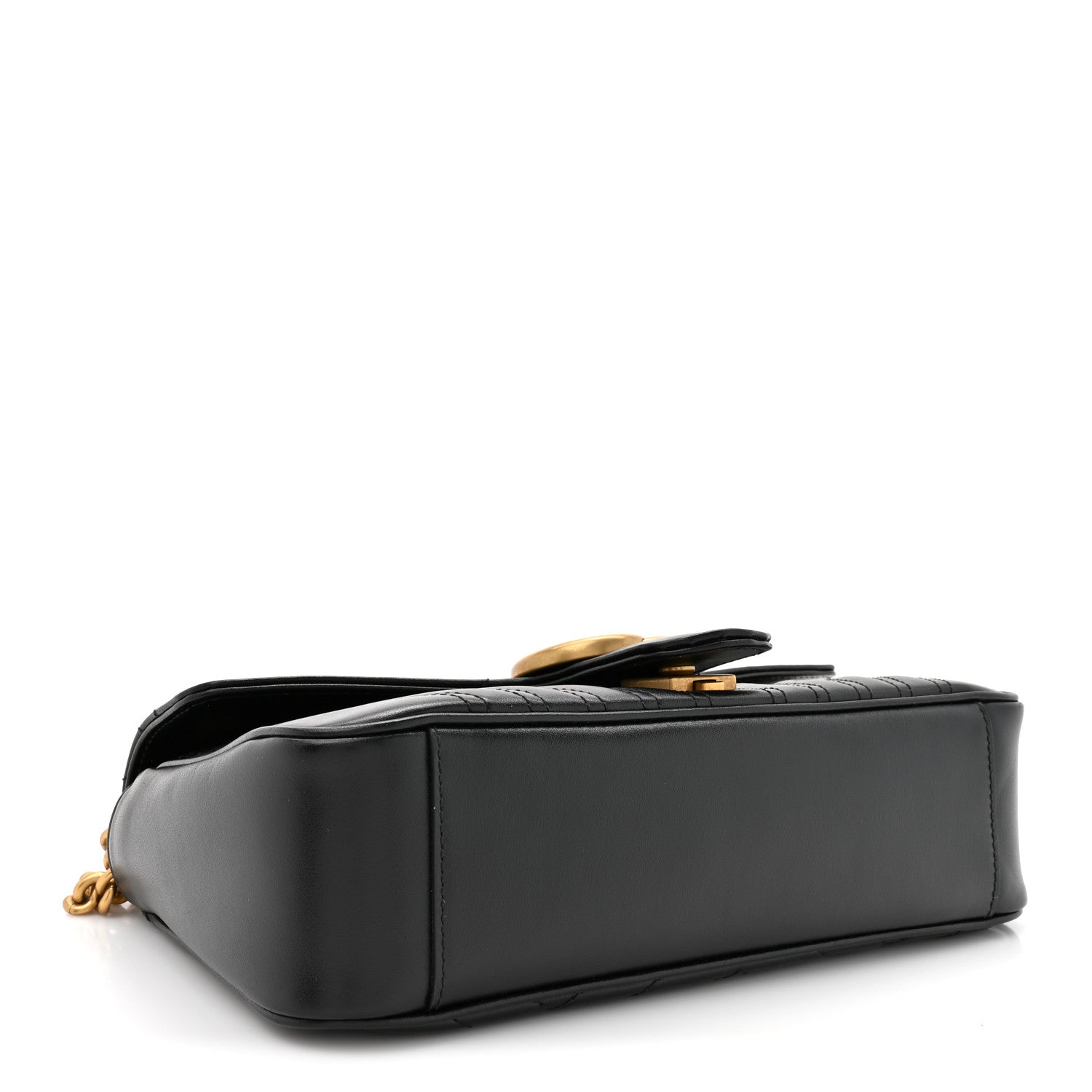 Calfskin Matelasse Small GG Marmont Shoulder Bag Black