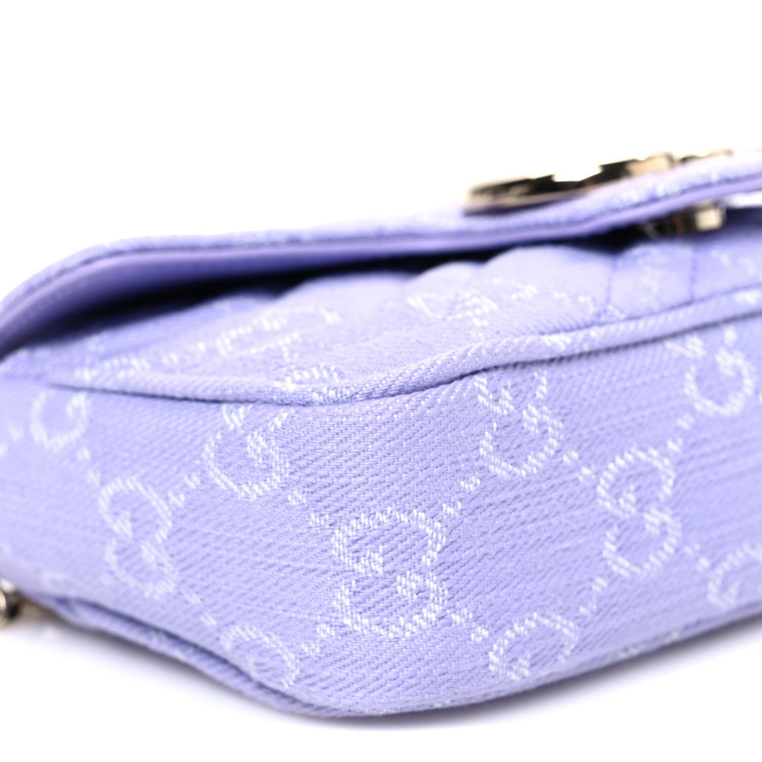 Denim GG Monogram Mini GG Marmont Shoulder Bag Light Purple