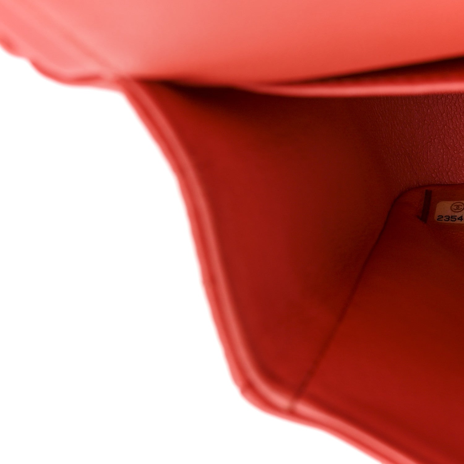Lambskin Chevron Quilted Medium Double Flap Red