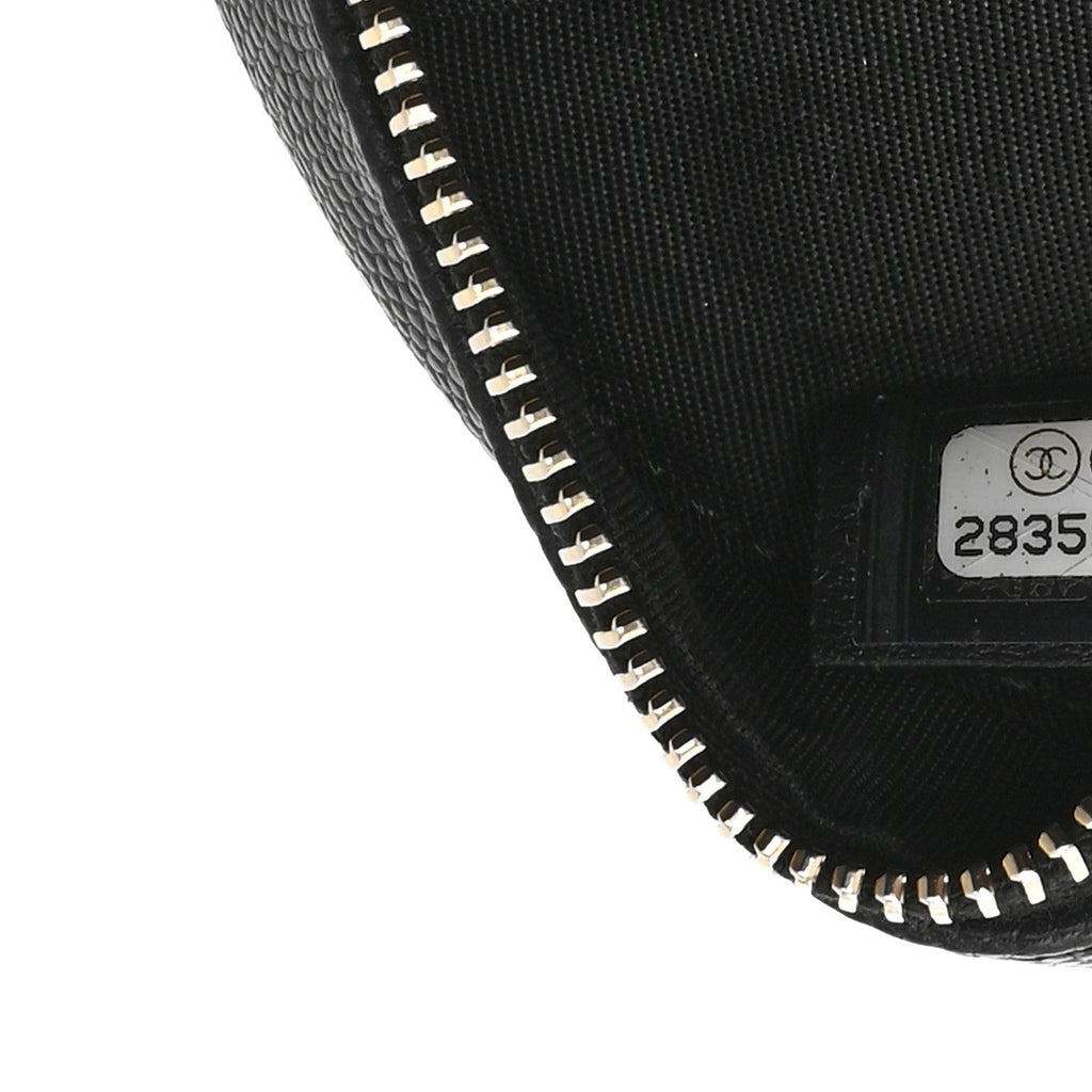 Caviar Quilted Round Filigree Crossbody Black