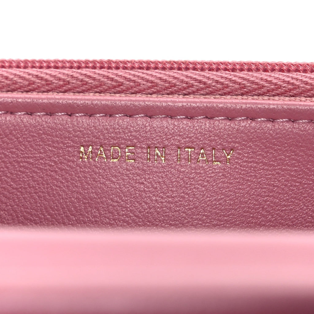 Tweed Quilted Wallet On Chain WOC Pink