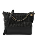 Tweed Calfskin Quilted Medium Gabrielle Hobo Black