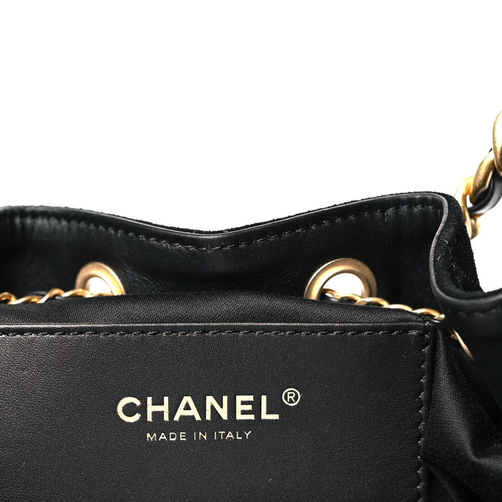 Suede Quilted Small Chanel 25 Handbag Black