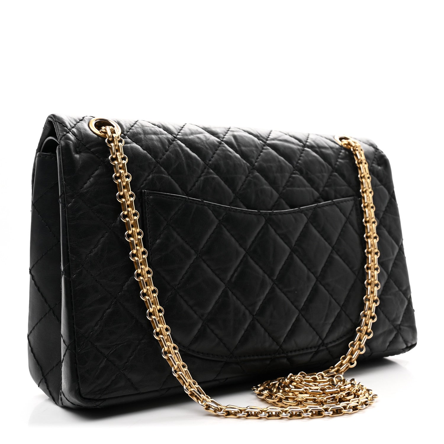Aged Calfskin Quilted 2.55 Reissue 226 Flap Black