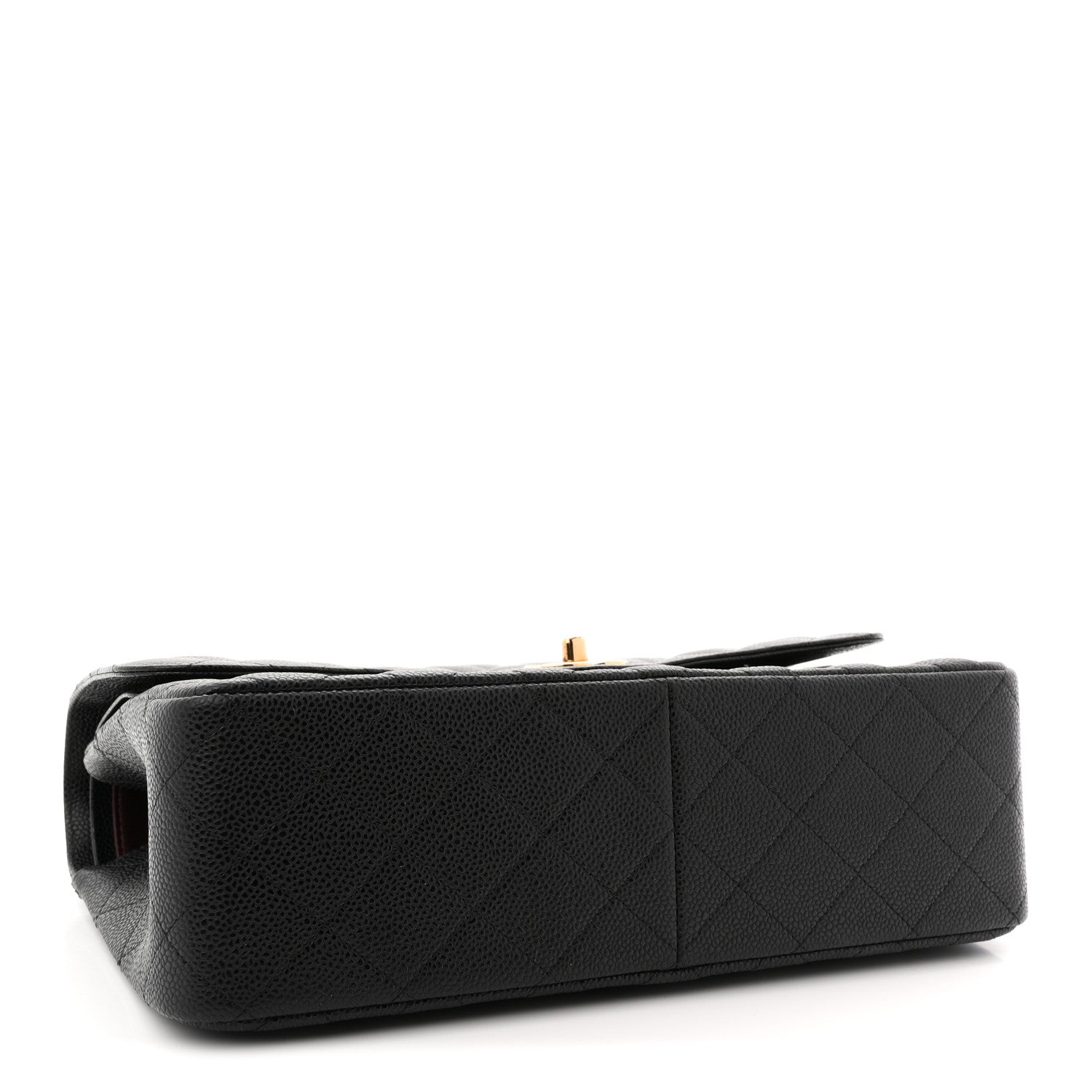 Caviar Quilted Jumbo Double Flap Black