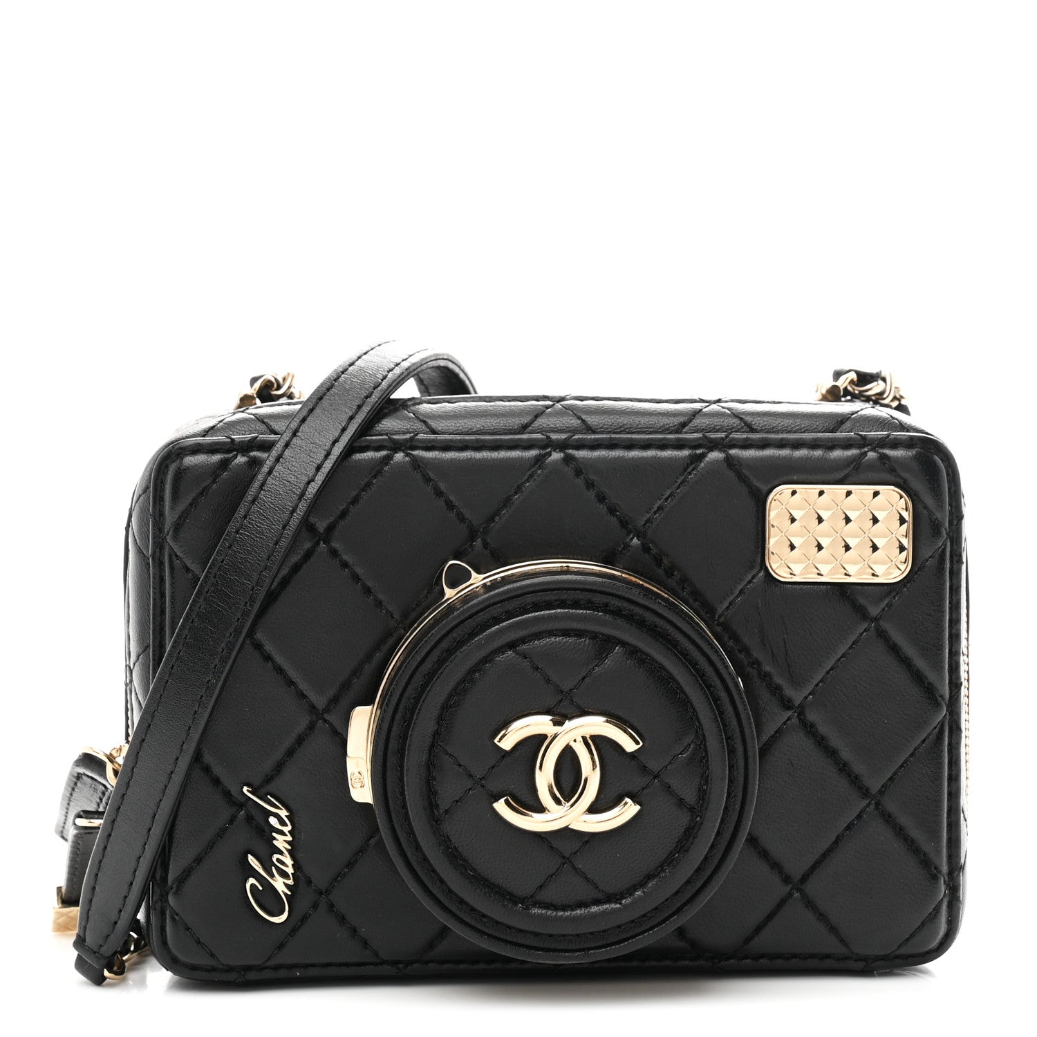 Lambskin Quilted Coco Click Bag Black