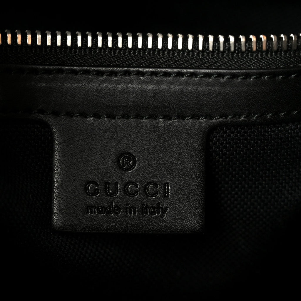 GG Supreme Monogram Appia Calfskin Web Flat Messenger Bag Black Grey
