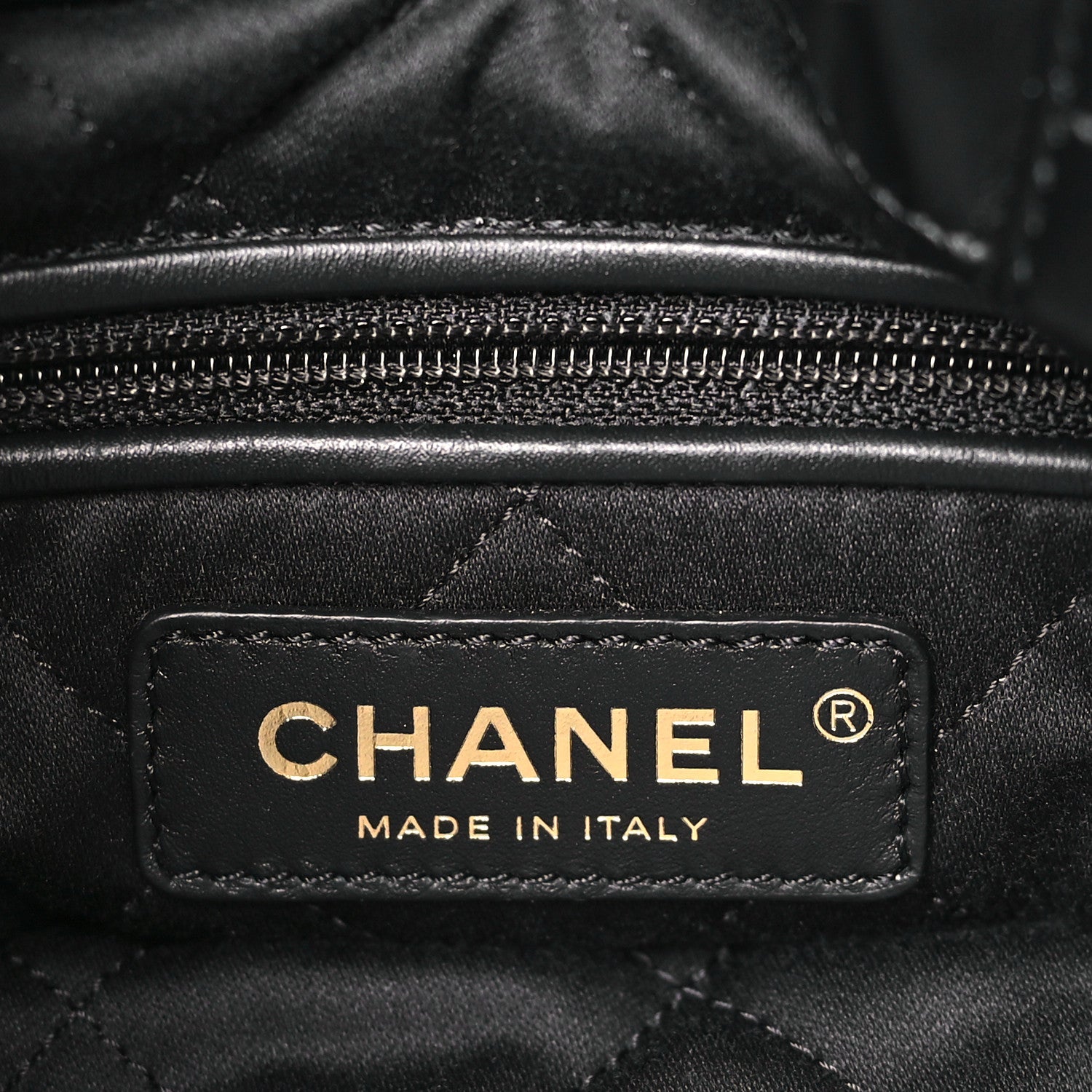 Shiny Calfskin Quilted Chanel 22 Backpack Black