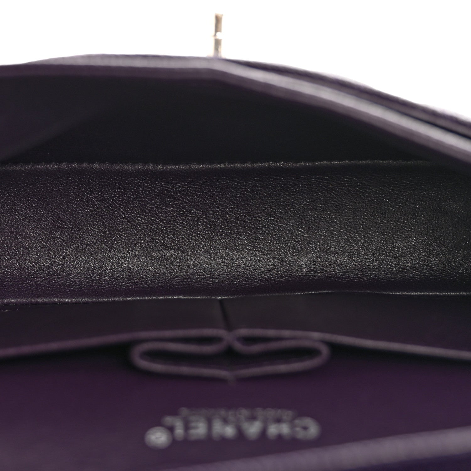 Caviar Quilted Small Double Flap Dark Purple