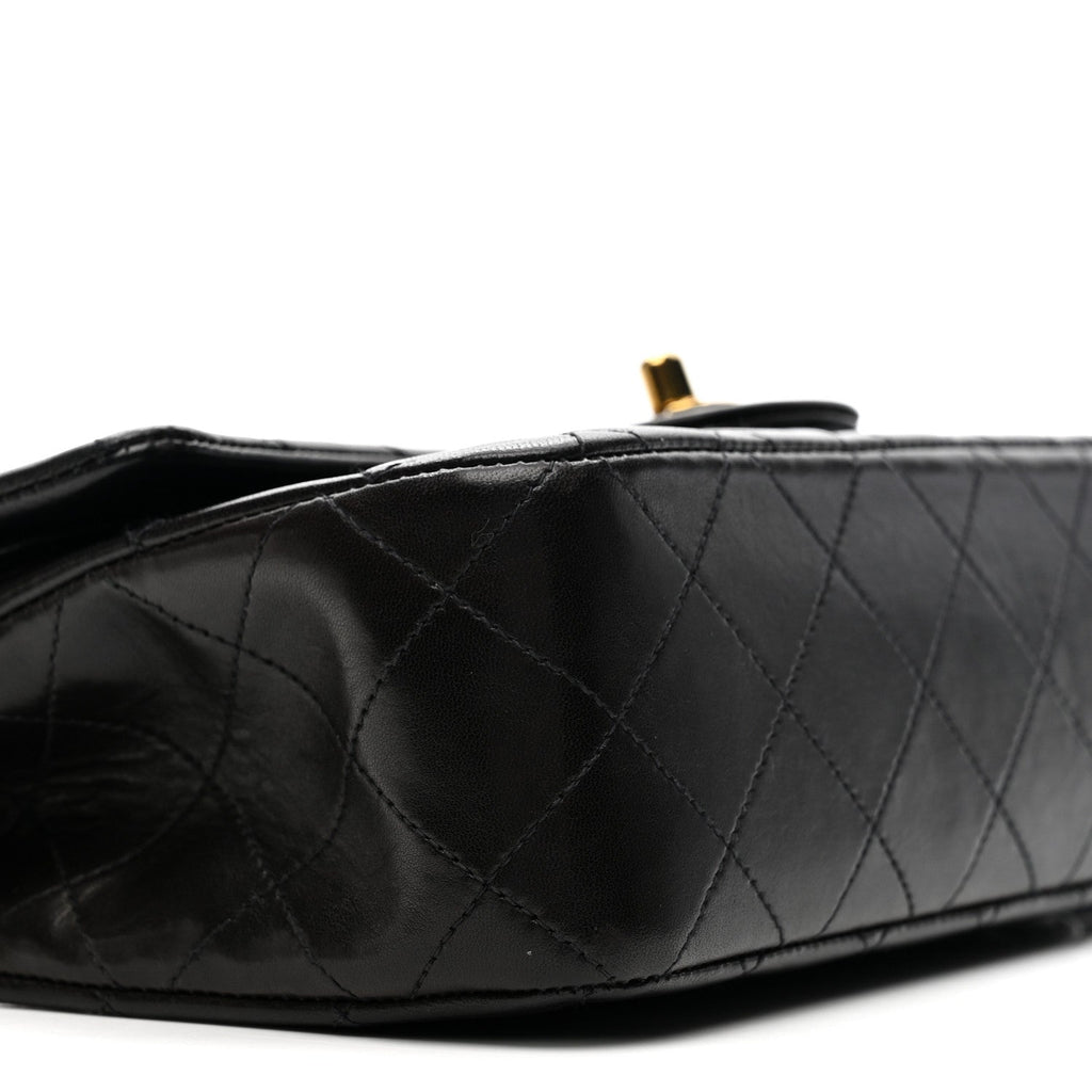 Lambskin Quilted Small Double Flap Black