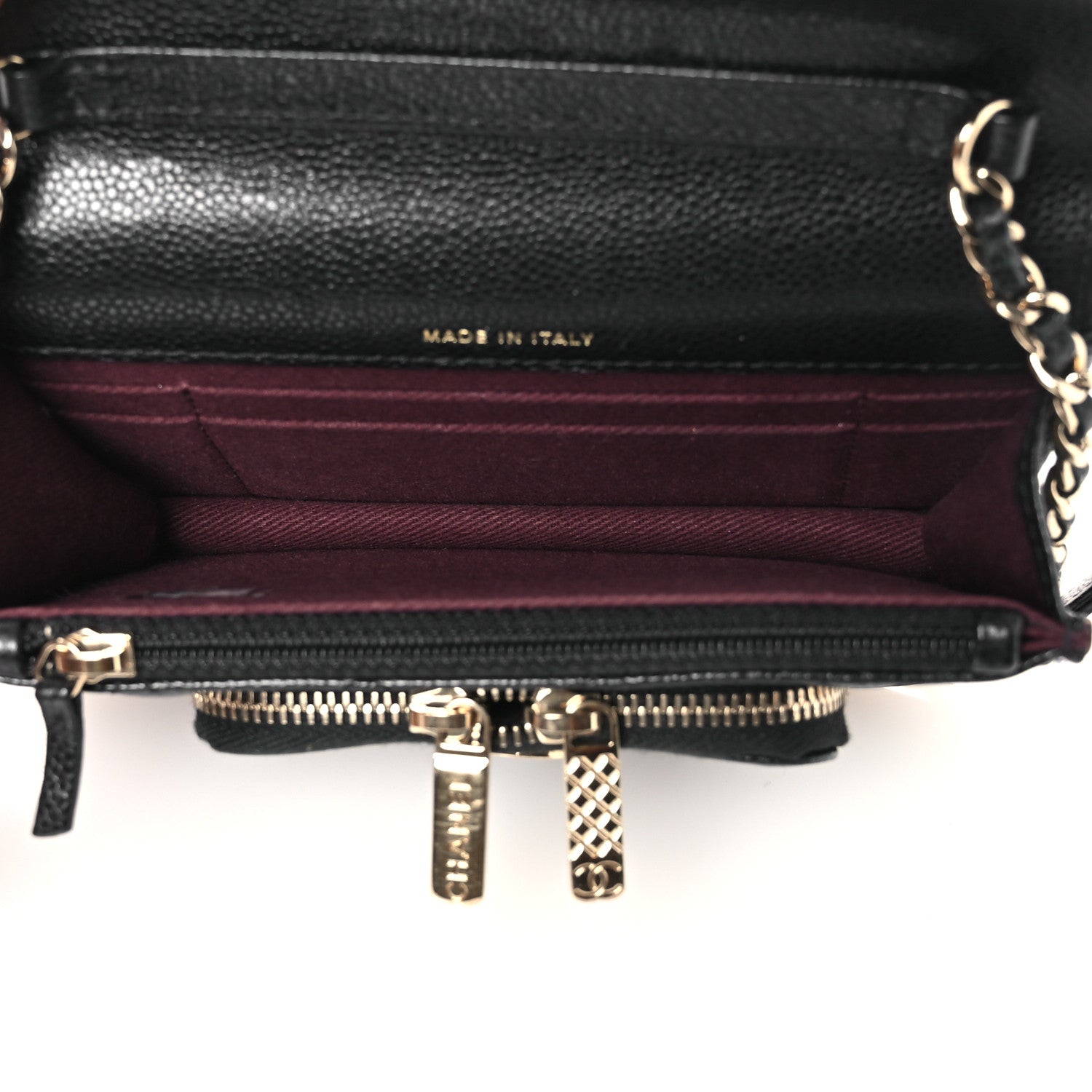 Caviar Quilted Business Affinity Clutch With Chain Black