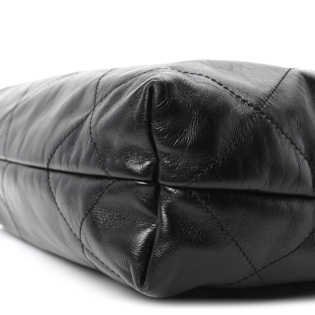Shiny Calfskin Quilted Small Chanel 22 Black
