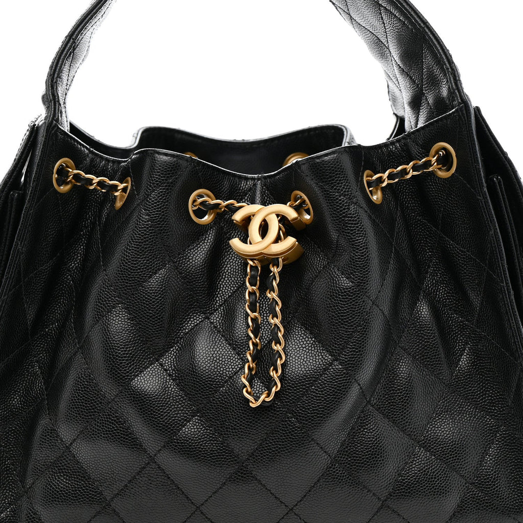 Caviar Quilted Small Chanel 25 Handbag Black