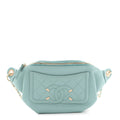 Caviar Quilted Filigree Waist Bag Light Blue