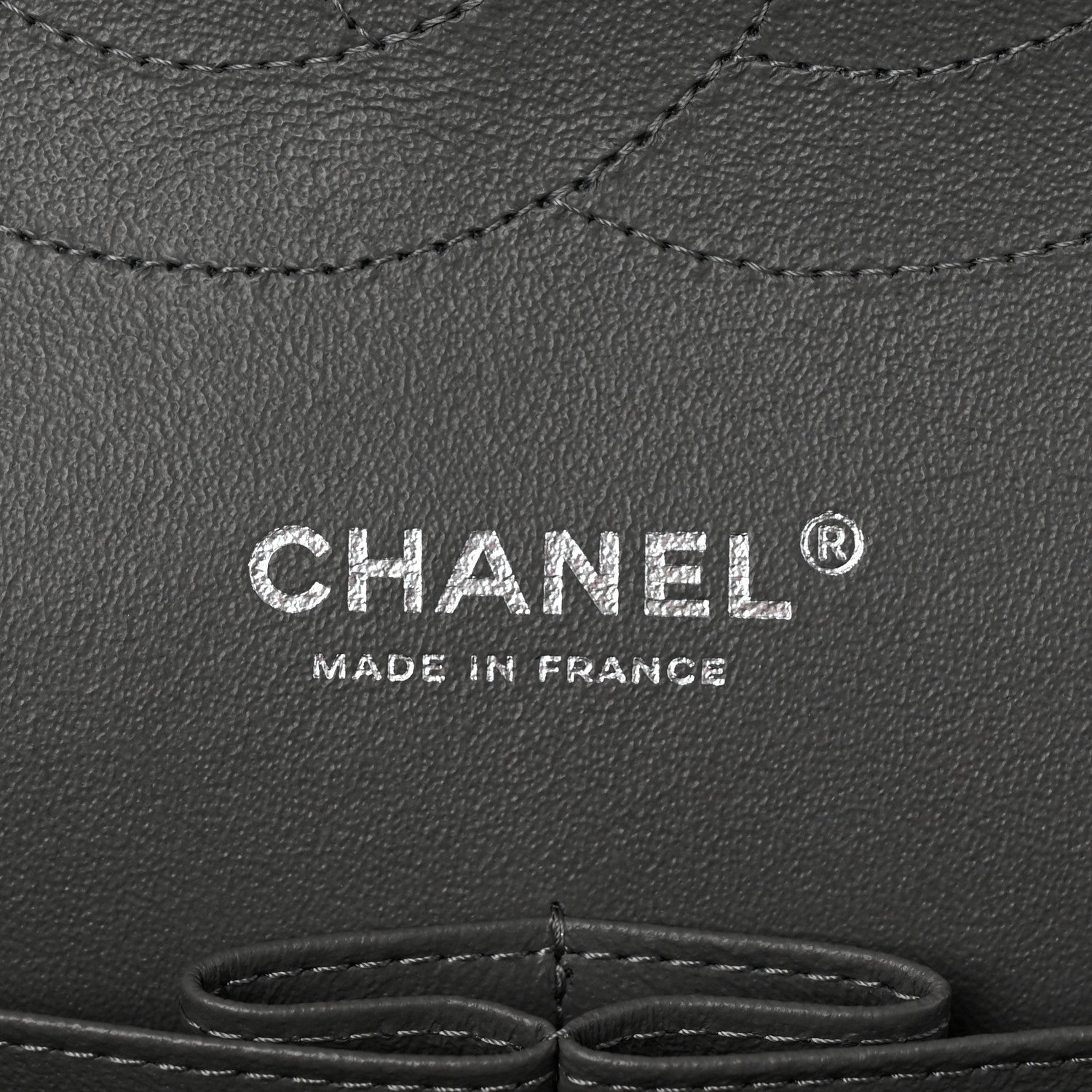 Caviar Quilted Jumbo Double Flap Grey