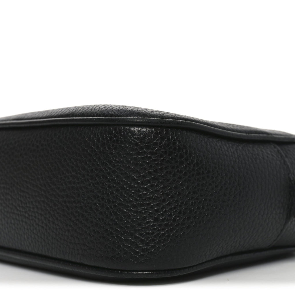 Pebbled Calfskin Small Soho Disco Bag Black