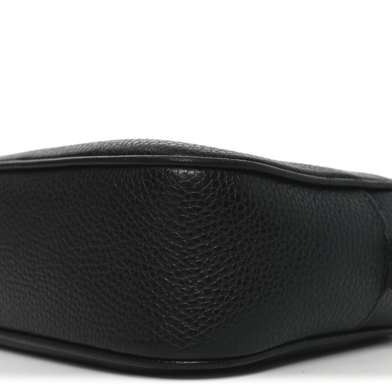 Pebbled Calfskin Small Soho Disco Bag Black