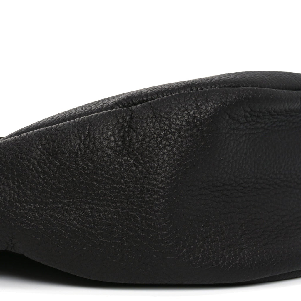 Grained Calfskin Small Slouchy Banana Bag Dark Brown