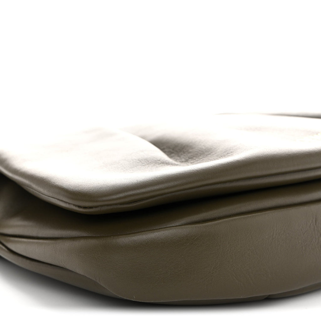Shiny Nappa Calfskin Paseo Satchel Dark Khaki