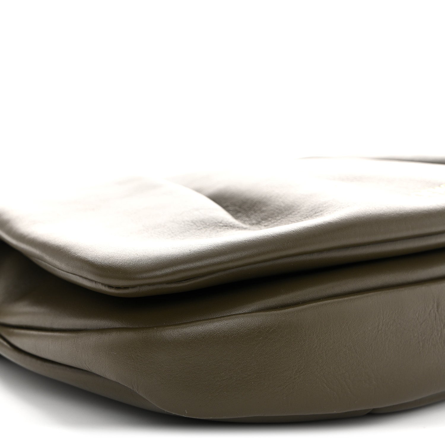 Shiny Nappa Calfskin Paseo Satchel Dark Khaki