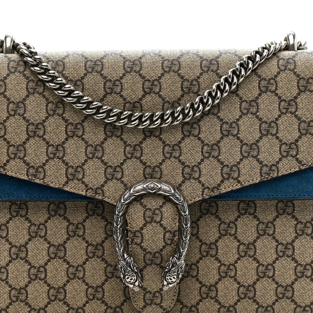 GG Supreme Monogram Medium Dionysus Shoulder Bag Blue