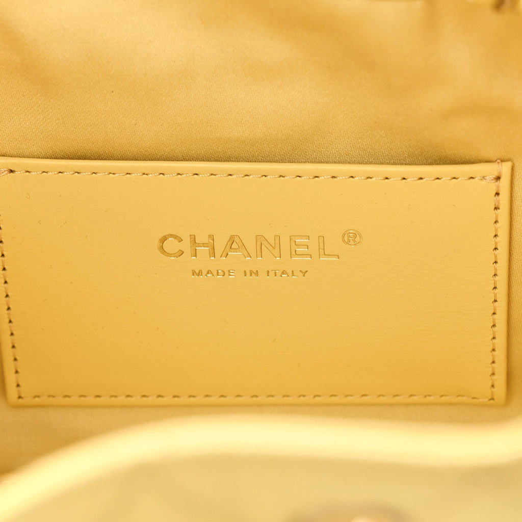 Caviar Quilted Mini Chanel 25 Handbag Yellow
