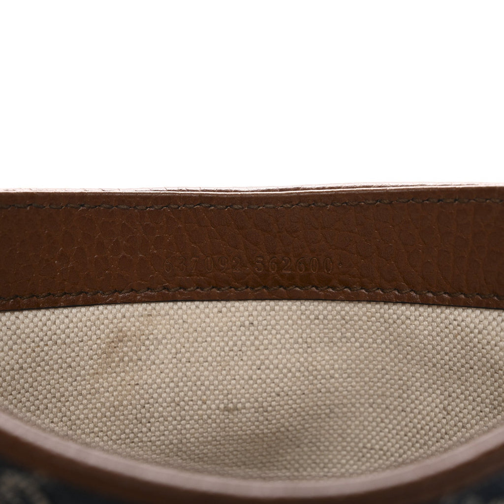New Denim GG Monogram Calfskin Mini Jackie 1961 Hobo Blue Tea Cuir