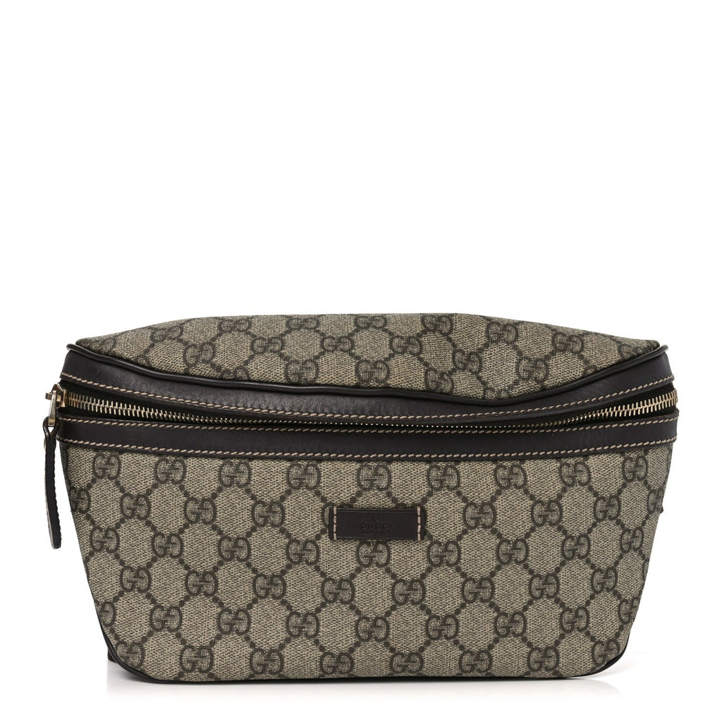GG Supreme Monogram Belt Bag Dark Brown