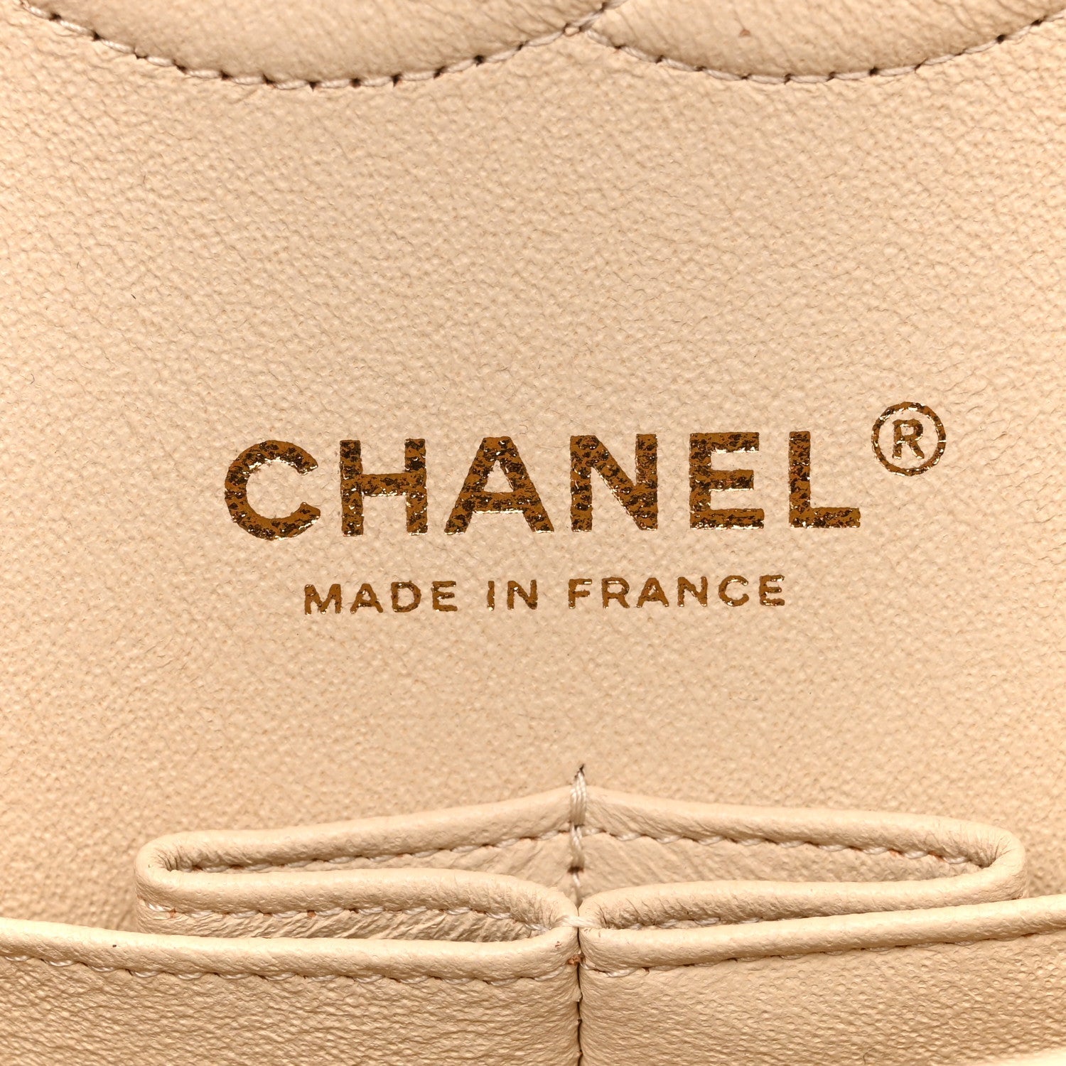 Caviar Quilted Medium Double Flap Light Beige