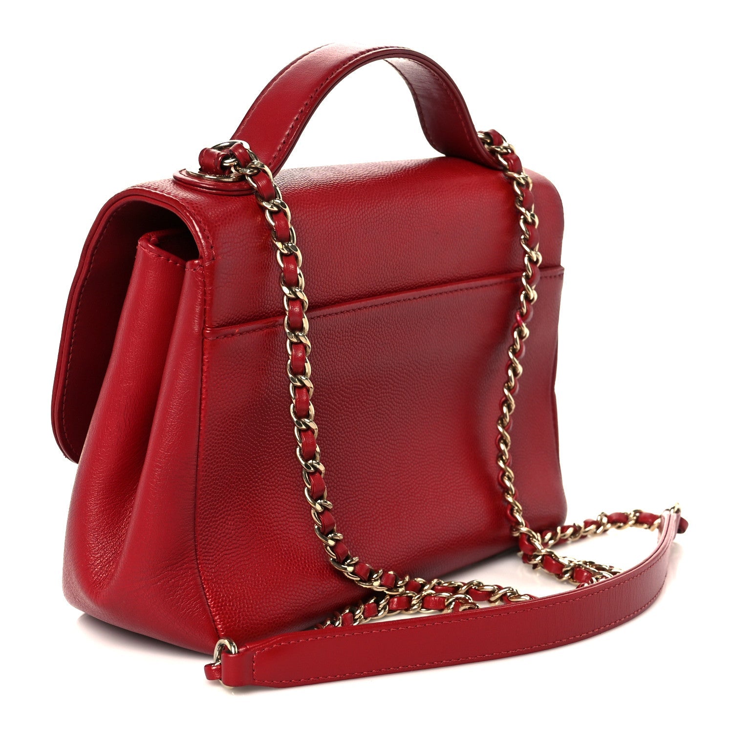 Caviar Quilted Small Business Affinity Flap Red