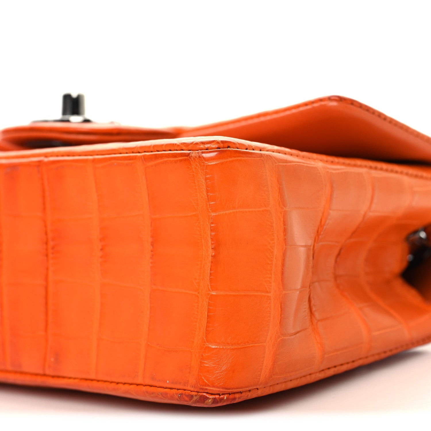 Alligator Mini Rectangular Flap Orange