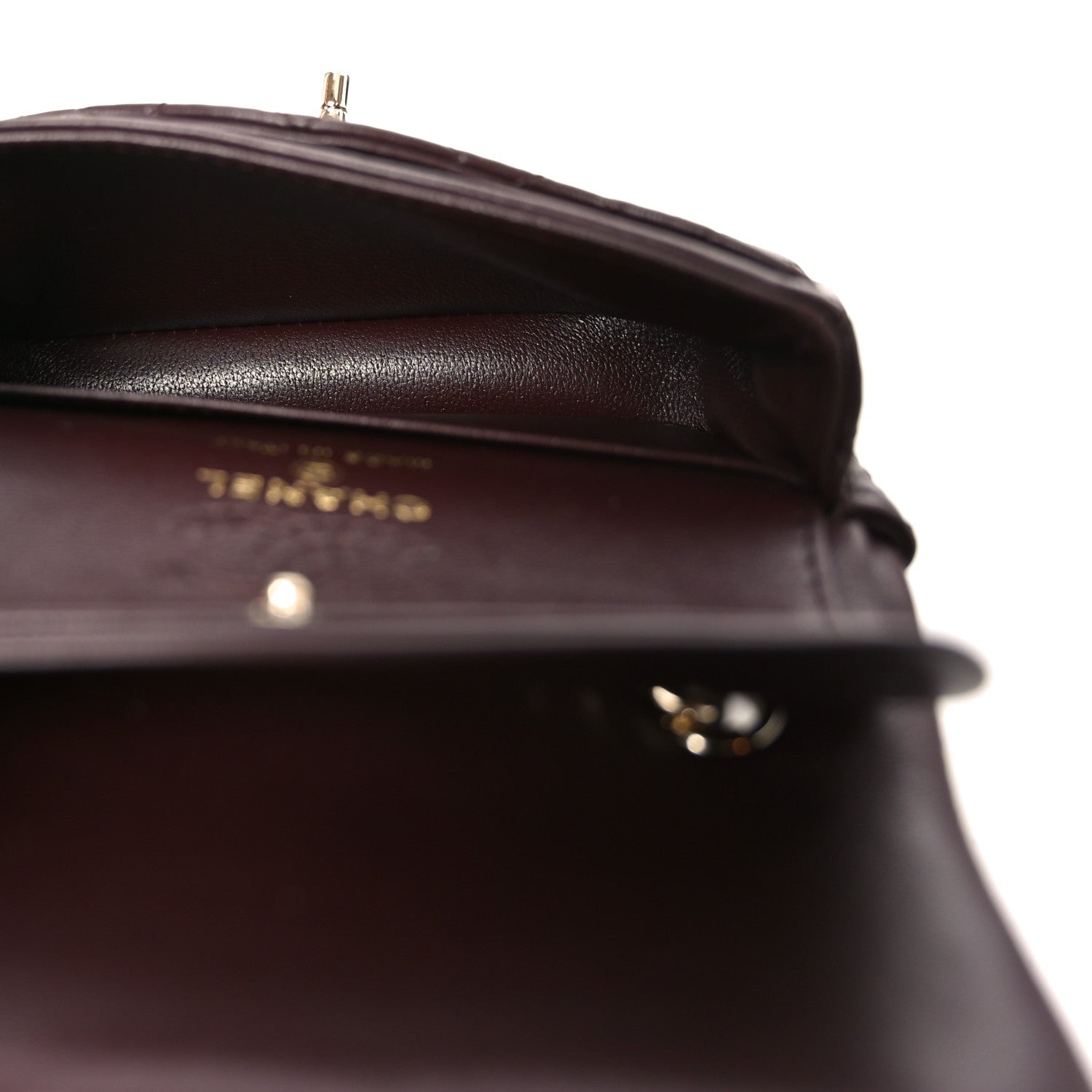 Lambskin Quilted Mini Double Flap With Hook Dark Brown